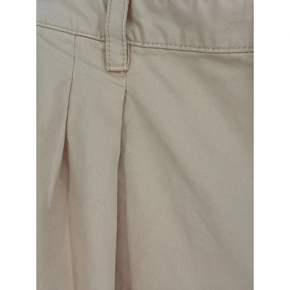 Gap New Pleated Wide Leg Khaki Pants Womens 12 Tan High Rise Academia Preppy - Picture 8 of 11